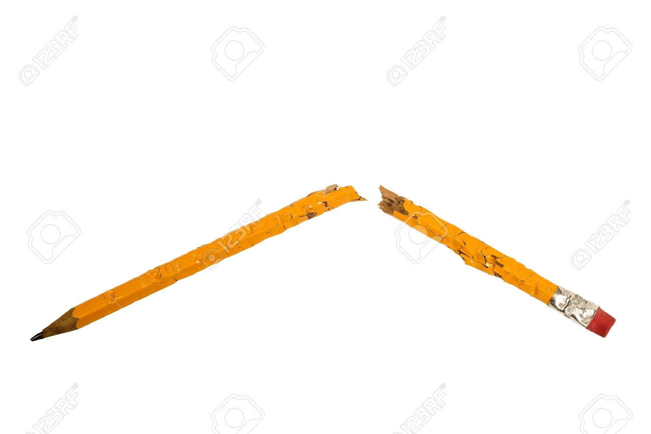 17702816-broken-chewed-pencil-isolated-on-a-white-background-stock-photo